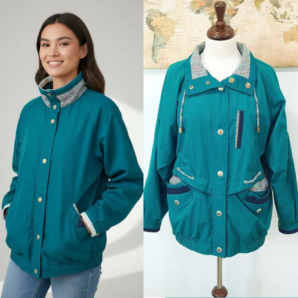 Vtg 80s reversible utility jacket - 2 coats in 1! - Picture 1 of 14
